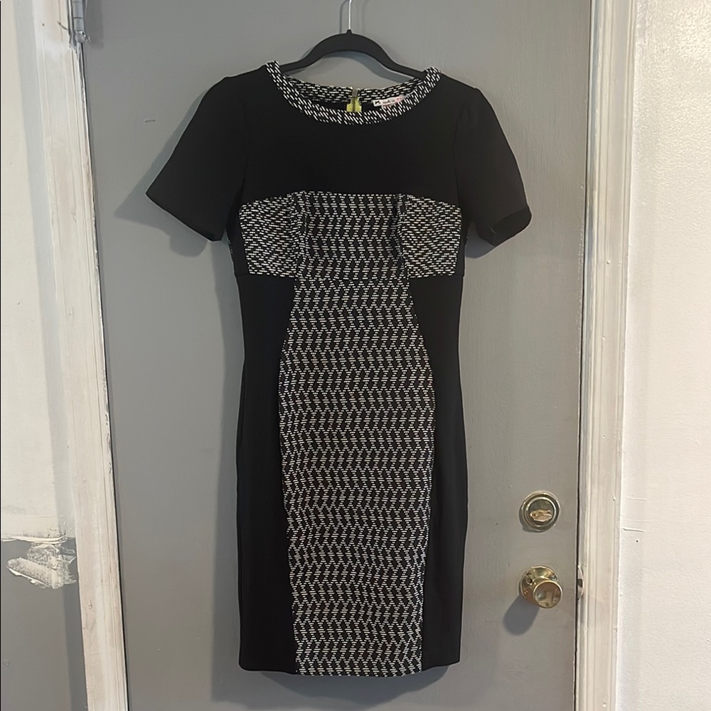 Yoana Baraschi VTG Black and White Sheath Midi‎ Dress 6